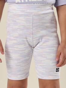 SUMWON Brooklyn Athletic Oversized Graphic Summer T-Shirt Cycling Shorts Coordinated Set Activewear Casual Wear Stylish Streetwear Festival Comfort Sport - Mauve Purple - View 5