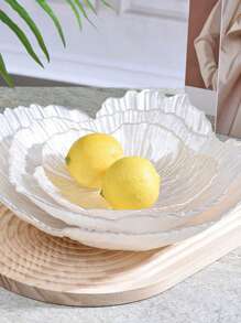 1 件极具吸引力的 Ins 风格玻璃串珠盘，仿珍珠白花形水果盘 - 白色 - 查看 4