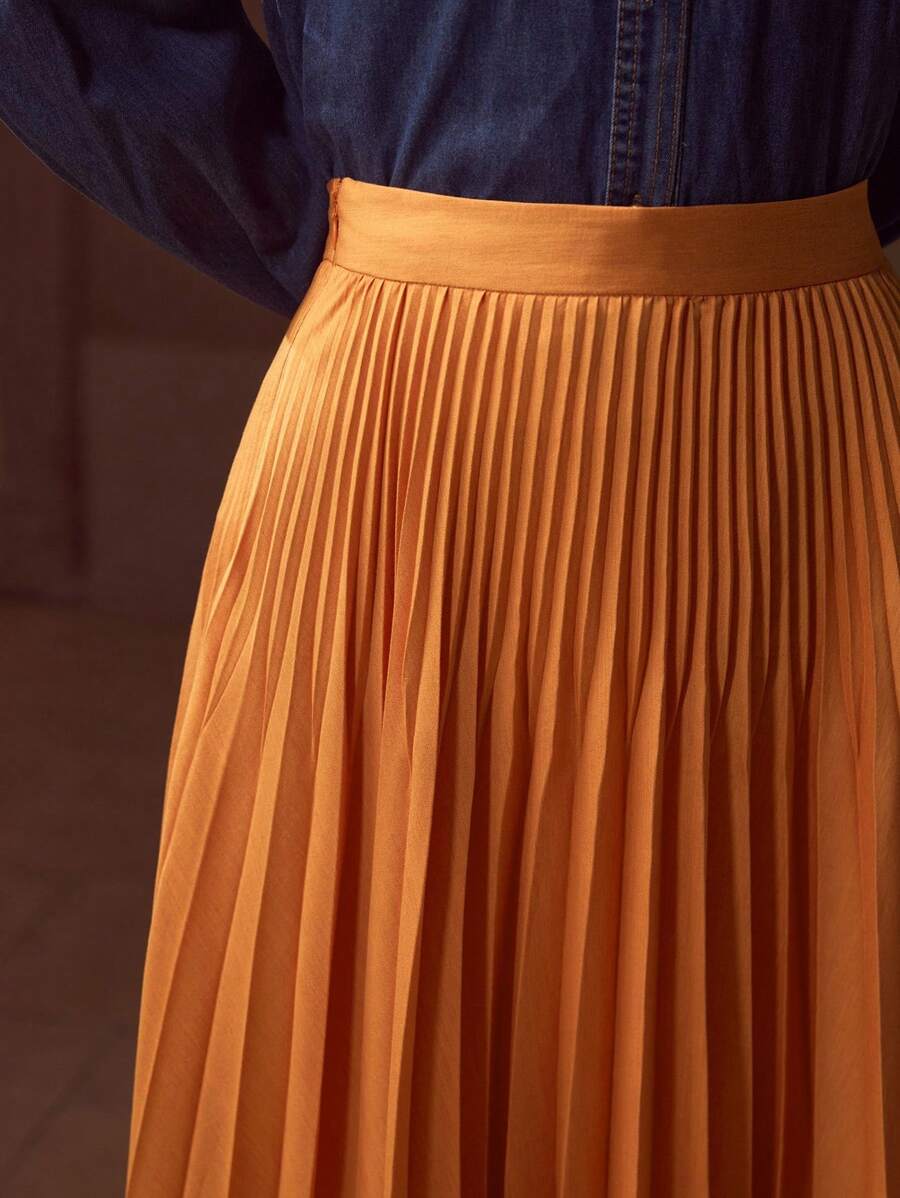 MOTF PREMIUM VÁY CHIFFON XẺO NẾP CHO NỮ CÓ CHỐNG TIA UV - trái cam - Xem 2