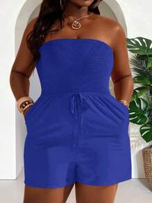 Slaydiva 2025 新款/狂欢/复活节女装/复古风女装/乡村音乐会服装/外出服装/仙女风/节日服装/热带度假女装/女装夏季服装/夏季/狂欢/欧洲夏季/春季服装/女装加大码西装/音乐会/毕业服装/百搭日常休闲基本款性感/极简主义加大码西装/女装加大码休闲露肩无袖连体裤/女装夏季连体裤/-ZZ - 藍色 - 查看 8