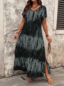 EMERY ROSE Plus Size Women Euro-American Style Fashion Dress, Spring/Summer - Multicolor - View 1