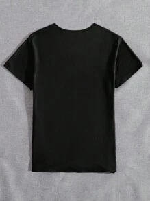 EMERY ROSE Áo thun tay ngắn cổ chữ V họa tiết Summer Faith, trang phục thường ngày ngoài trời cho nữ - màu đen - Xem 2