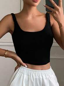 Livesso Top corto sin espalda de unicolor casual de verano para mujer, top sexy para mujer