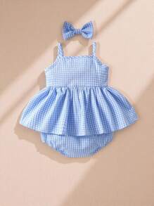 Souflis Souflis 婴儿女童优雅甜美可爱吊带婴儿连衣裙，适合春夏季度假、户外活动和日常穿着