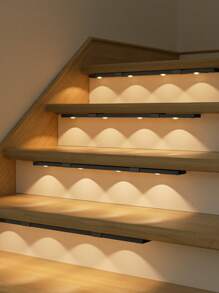 Teckwe إضاءة تحت الخزائن بأحجام 20 سم / 30 سم / 40 سم / 50 سم، أضواء ليلية بتشغيل ببطارية قابلة للشحن، أضواء الاستشعار عن الحركة في الأماكن الداخلية، 3 أوضاع لإضاءة الخزائن، إضاءة لاسلكية تحت السطح للمطبخ والسلالم والممرات وديكور الغرف باللون الأسود - الأسود - مشاهدة 3