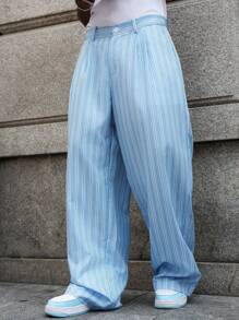 Manfinity Hypemode 男士条纹印花休闲宽松裤，百搭，秋季