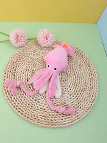 Una nueva muñeca de perro con forma de pulpo de peluche para masticar y limpiar, adecuada para razas de Golden Retriever, Teddy y Poodle, muñecas para mascotas solo para entretenimiento - Rosa - Ver 5