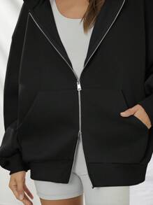 WESTFADE 夏季羊毛加大码拉链长袖连帽衫