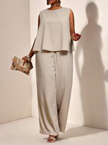 Veslaya 秋冬新品上市，女士秋冬服装，万圣节，大码女士家居服套装 - 卡其色 - 查看 7