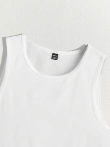 AKNOTIC 3pcs Pack Men Summer Casual Solid Color Funny, Basic Round Neck Sleeveless Tank Top, For Vacation, Boyfriend Gift - Multicolor - View 4