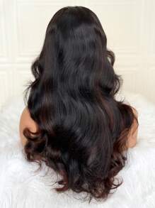 亮点棕色无胶假发 4x4 蕾丝闭合假发 100% 真人头发可穿戴假发每剪蕾丝 180% 波浪透明蕾丝假发每拔混合棕色亮点假发 - S1/Red - 查看 5