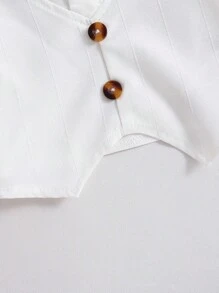 Souflis Souflis Set de 2 piezas para niño pequeño, camisa de manga corta con cuello vuelto y pantalones cortos a cuadros con parche