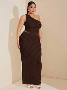 SHEIN BAE Damen Anzug Set in Große Größen mit eleganter Schulterpartie und strukturierter Oberflächenoptik, schmeichelhafter Silhouette. Geeignet für Hochzeit, Brautjungfer, Party, Cocktailkleid