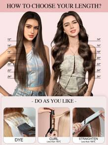 9AM Hair 经典无缝 PU 直发接发雷米真人发每套 8 件，含 18 个接发夹双纬接发 - SP4/27 - 查看 12