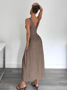 Siren Gaze 夏季新款女士腰部褶饰收腰A字长裙