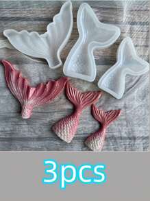 1 件美人鱼尾巴硅胶模具、蜡烛模具、肥皂模具、DIY 软陶粘土滴胶装饰模具、手工装饰艺术工具