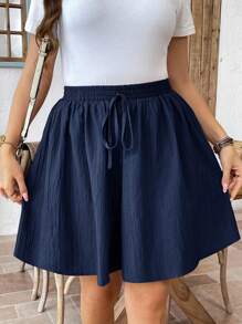 SHEIN LUNE Damen Große Größen Lässig einfarbige Lose Shorts