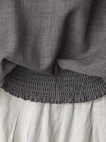 Linhara 女式加大码 V 领长袖 T 恤，百搭休闲舒适外出上衣