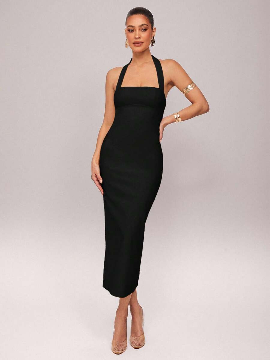 Silquee 早春纯黄色浪漫情人节和约会之夜海滩度假女士纯色荷叶边下摆露背连衣裙、亚麻情人节连衣裙、派对连衣裙、浪漫约会连衣裙、婚礼伴娘迷你连衣裙、舞会礼服、休闲办公室连衣裙、白色连衣裙、生日迷你连衣裙、度假连衣裙