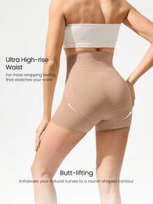 GLOWMODE 1 Pack Tummy Control Core Support Sweat-Wicking Ultra-High Waist Shapewear Shorts Daily Casual Wear