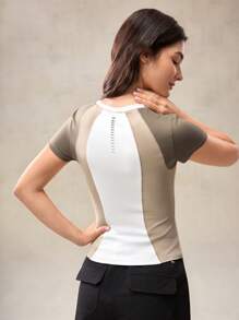 OutZeal 女士户外运动健身服吸汗紧身撞色上衣