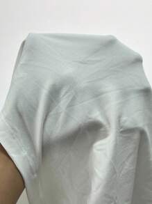 Gameset SHEIN Sport Áo ba lỗ thể thao ngắn tay cổ tròn rút dây bên hông màu trơn cho nữ - trắng - Xem 7