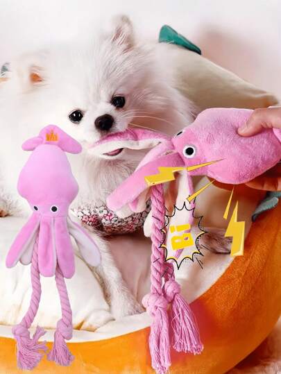 Una nueva muñeca de perro con forma de pulpo de peluche para masticar y limpiar, adecuada para razas de Golden Retriever, Teddy y Poodle, muñecas para mascotas solo para entretenimiento