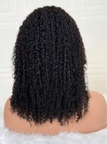 Afro Kinky Curly 4x4 Lace Closure Wig Braziliaanse Remy Human Hair Transparante Lace Closure Wigs Natuurlijke Haarlijn Afro Curly Korte Bob Human Hair Wig 180% Dichtheid 8-16 Inch