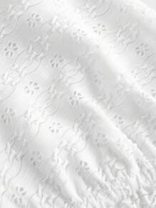 SHEIN ICON Women's Casual Sexy Open Back Bow-Tied Halter Top, Suitable For Summer, Y2K Style Swimsuit Top Bikini Top Eyelet Top Tie Front Top Back To School - White - View 4