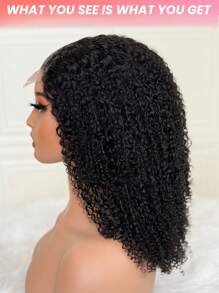 Afro Kinky Curly 4x4 Lace Closure Wig Braziliaanse Remy Human Hair Transparante Lace Closure Wigs Natuurlijke Haarlijn Afro Curly Korte Bob Human Hair Wig 180% Dichtheid 8-16 Inch