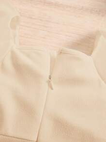 SHEIN Cute White Patchwork Organza Ruffle Hem Jumpsuits For Baby Girl Summer - Apricot - View 4