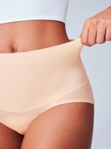 LUVLETTE 高腰三角裤 基本款 收腰 塑身衣 透气 女士内裤 - 杏色 - 查看 5