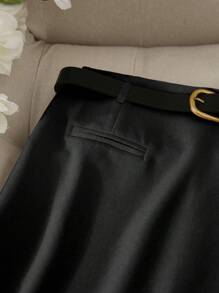 Franclia Pantalones con falda asimétrica de moda casual para ir al trabajo, pantalones cortos multifuncionales para mujeres, pantalones con falda a juego sin cinturón