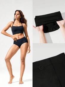 GLOWMODE 2 Packs Bye Bye Lines Lightweight Breathable Stretchy Seamless High-Waist Foam Pads Briefs Underwear Daily Casual Wear - Black - View 7