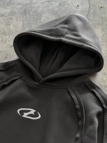 SWAVVY Hooded Loose Fit Long Sleeve Pullover Sweatshirt For Men