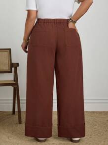 EMERY ROSE Plus Size Women Casual Vacation Rigid Denim Straight Leg Jeans - Redwood - View 2