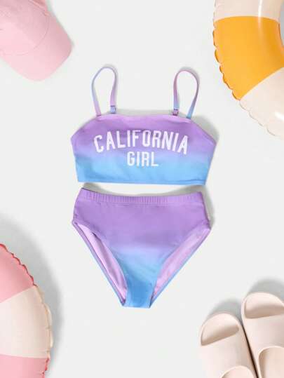 SUMWON 加州女孩两件套泳衣套装海滩夏季度假比基尼套装泳池派对度假邮轮度假套装