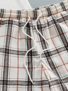 Manfinity RelaxMax 2 pièces/set Polo manches courtes décontracté à carreaux et short, ensemble pour homme, tenue de ville