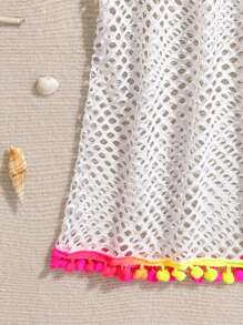 Tween Girls Mesh Fishnet Short Sleeve Shrug - Multicolor - View 6