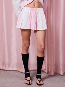 COUREZ Minifalda estilo patchwork con rayas, conjunto de ropa de verano Y2K para mujer, ropa de verano linda de algodón vintage