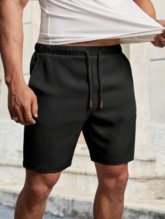 Manfinity VCAY Men Drawstring Waist Shorts, Back To School