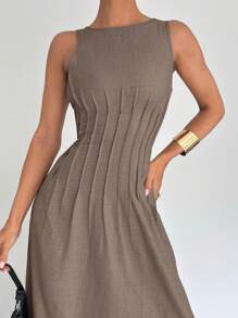 Siren Gaze 夏季新款女士腰部褶饰收腰A字长裙