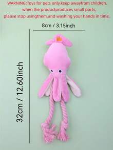 Una nueva muñeca de perro con forma de pulpo de peluche para masticar y limpiar, adecuada para razas de Golden Retriever, Teddy y Poodle, muñecas para mascotas solo para entretenimiento - Rosa - Ver 3