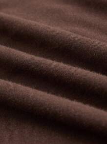 ROMWE Hippie Áo thun nữ tay cánh dơi cổ tròn hở vai họa tiết hạt gỗ cổ điển cỡ lớn - màu nâu - Xem 5