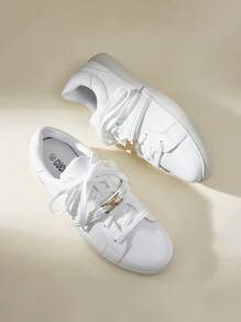 CUCCOO EASI 女士休闲系带舒适时尚运动鞋 - 白色 - 查看 6