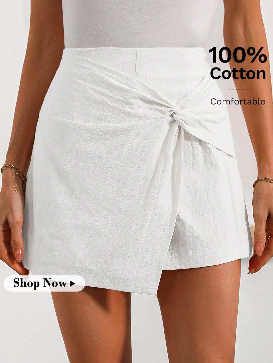 Wildy 女士休闲扭纹设计音乐节迷你短裙短裤