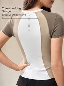 OutZeal 女士户外运动健身服吸汗紧身撞色上衣