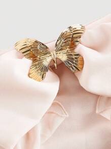 SHEIN MOD Vestido mini con decoración de lentejuelas sin tirantes, color champán