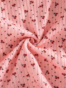 SHEIN 3pcs/Set Baby Girl Soft And Comfortable Skin-Friendly Allover Ruffled Cuff Allover Print Long Sleeve Baby Girl Clothes