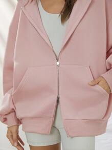 WESTFADE Oversized Zip Up Long Sleeve Fleece Hoodie Cute Fall Back To School, Casual Autumn, Winter, Boho, Western Wear For Women